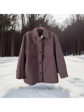 NWT Gap Women’s Lavender 40% Recycled Wool Jacket S Cozy Classy